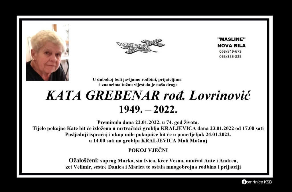 Kata Grebenar rođ. Lovrinović