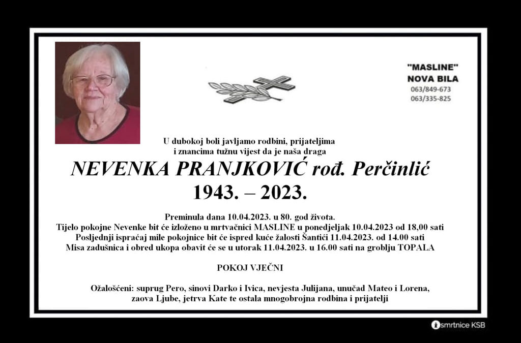 Nevenka Pranjković rođ. Perčinlić