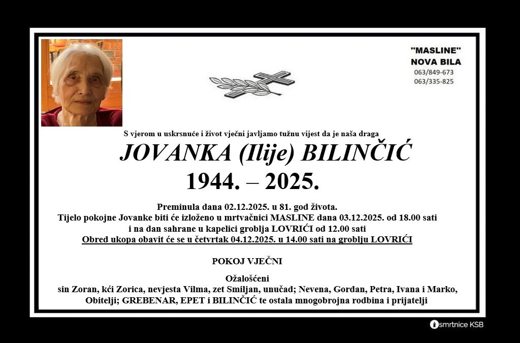 Jovanka (Ilije) Bilinčić