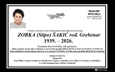 Zorka (Stipo) Šakić rođ. Grebenar
